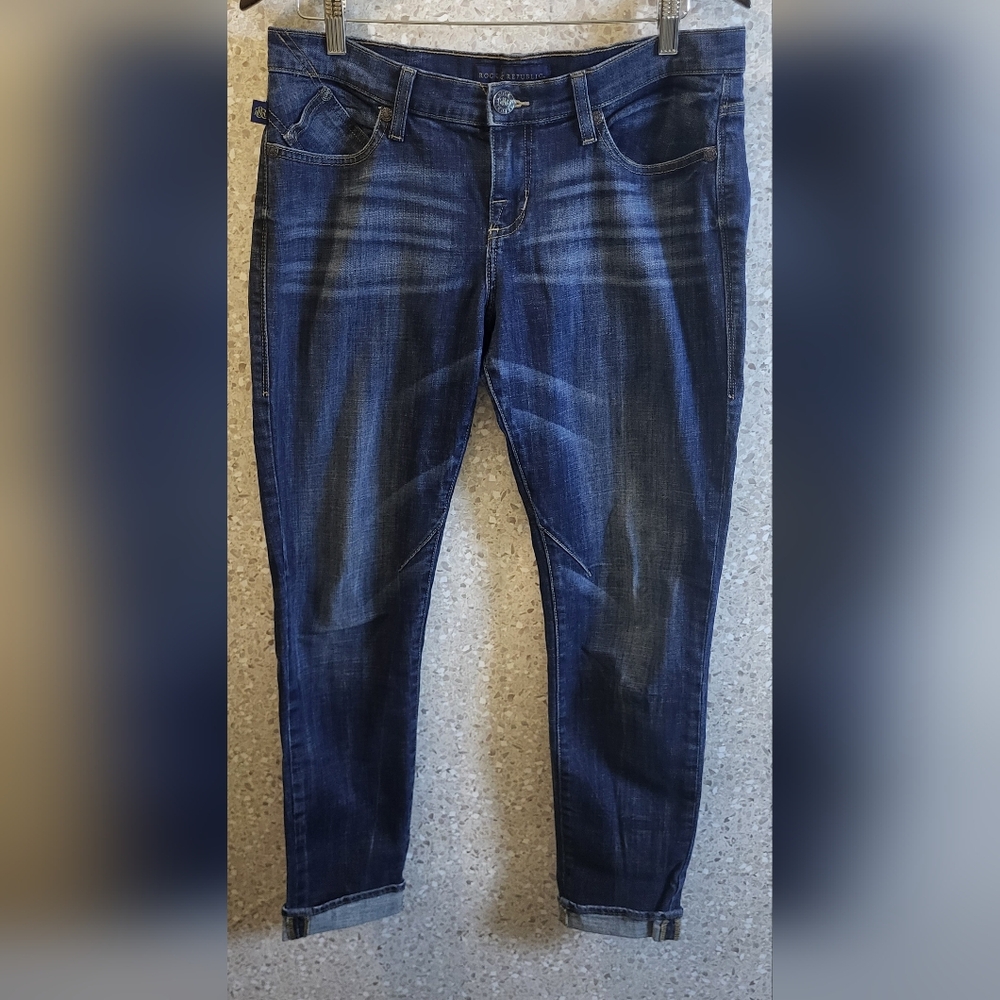 Rock & Republic Blue Ankle Cropped Jeans Women's‎ Size 8